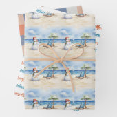 Wasserfarbe Niedlicher Schneemann im Urlaub Geschenkpapier Set (Beispiel)