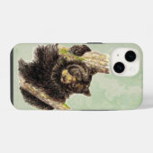 Wasserfarbe Niedlicher Schwarzer Bär iPhone Hülle (Rückseite (Horizontal))