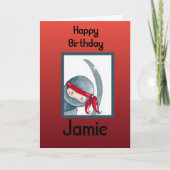 Wasserfarbe Ninja, Geburtskarte Karte (Vorderseite)