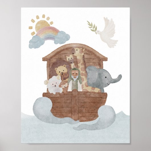 Wasserfarbe Noahs Arche-Poster Poster (Vorne)