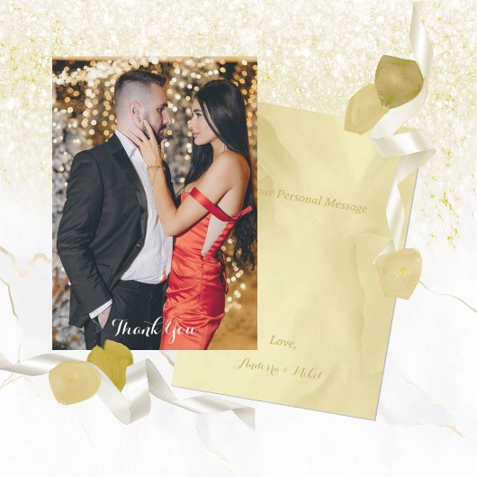 Wasserfarbe Noelle Gold Dankeskarte