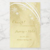 Wasserfarbe Noelle Gold Mini Weinetikett (Einzelnes Label)