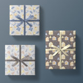 Wasserfarbe Nordic Hyge Niedlich Weihnachtsgeschen Geschenkpapier Set