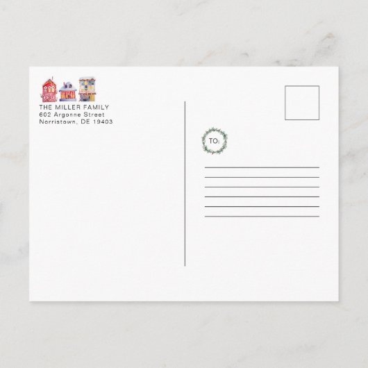 Wasserfarbe Nordpol Stadtplan | Illustriert Postkarte (Rückseite)