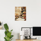 Wasserfarbe Nostaligic Dessert Rezeption Küche Poster (Heimbüro)