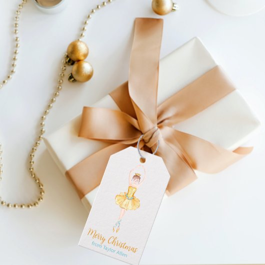 Wasserfarbe Nutcracker Ballerina Geschenkanhänger