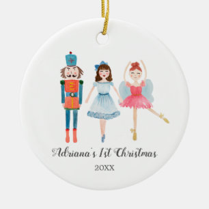 Wasserfarbe Nutcracker Ballerina Keramik Ornament