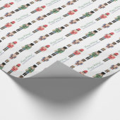 Wasserfarbe Nutcracker Ballett Soldaten Weihnachte Geschenkpapier (Ecke)