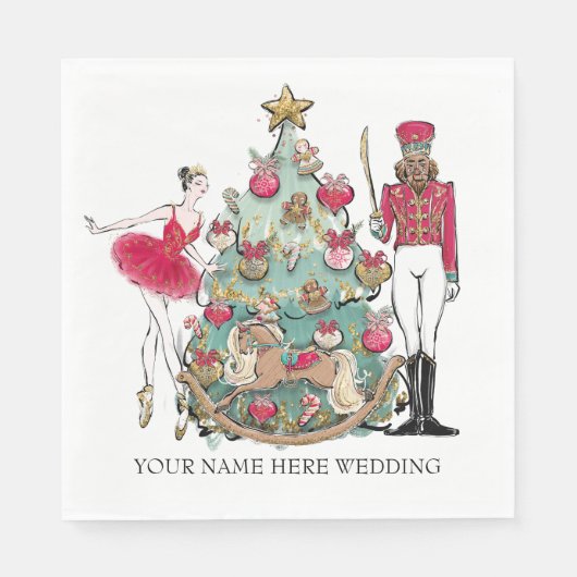 Wasserfarbe Nutcracker Ballett Tänzer Serviette (Vorderseite)