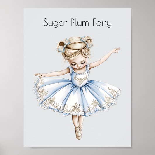 Wasserfarbe Nutcracker Ballett Weihnachten Balleri Poster (Vorne)