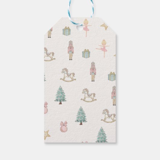 Wasserfarbe Nutcracker Frohe Weihnachtsgebäck Geschenkanhänger (Rückseite)