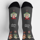 Wasserfarbe Nutcracker Niedlicher traditioneller O Socken (Oben)