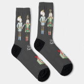 Wasserfarbe Nutcracker Niedlicher traditioneller O Socken (Rechts)