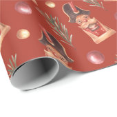Wasserfarbe Nutcracker Pinienweihnachtsfest Geschenkpapier (Rolleneckpunkt)