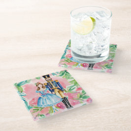 Wasserfarbe Nutcracker und Clara Christmas Glasuntersetzer
