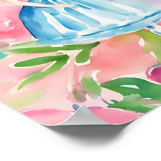 Wasserfarbe Nutcracker und Clara Christmas Poster (Ecke)