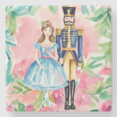 Wasserfarbe Nutcracker und Clara Christmas Steinuntersetzer (Vorderseite)