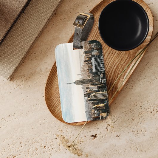 Wasserfarbe NYC Reiseziel Gepäckmarke Gepäckanhänger