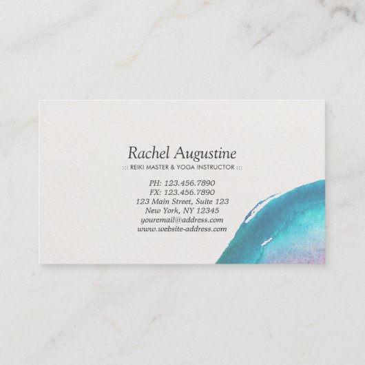 Wasserfarbe Om Symbol YOGA Instructor Loyalty Punc Treuekarte (Rückseite)