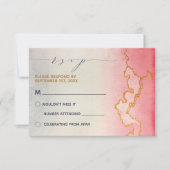 Wasserfarbe Ombre Gold Marmor | UAWG | Einladung (Vorderseite)