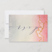 Wasserfarbe Ombre Gold Marmor | UAWG | Einladung (Rückseite)