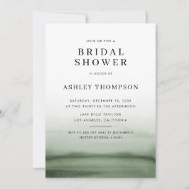 Wasserfarbe Ombre Green Modernes Brautparty Einladung