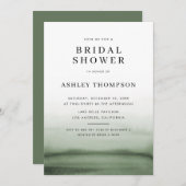 Wasserfarbe Ombre Green Modernes Brautparty Einladung (Vorne/Hinten)