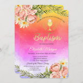 Wasserfarbe Ombre Paint Splash Taufe Einladung (Vorne/Hinten)