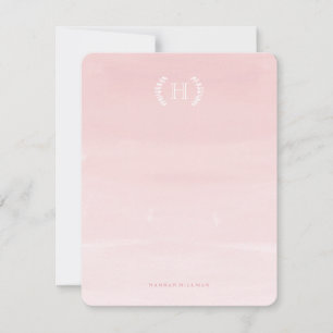 Wasserfarbe Ombre Pink Persönliche Stationierung Mitteilungskarte