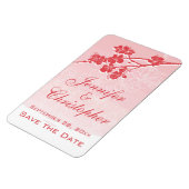 Wasserfarbe Ombre Red Spring Blossom Save the Date Magnet (Linke Seite)
