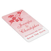 Wasserfarbe Ombre Red Spring Blossom Save the Date Magnet (Rechte Seite)