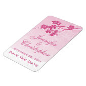 Wasserfarbe Ombre Rosa Frühlingssonne Save the Dat Magnet (Linke Seite)