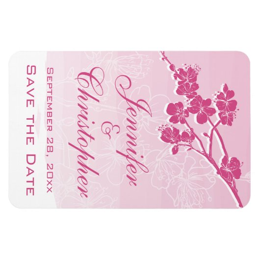 Wasserfarbe Ombre Rosa Frühlingssonne Save the Dat Magnet (Horizontal)