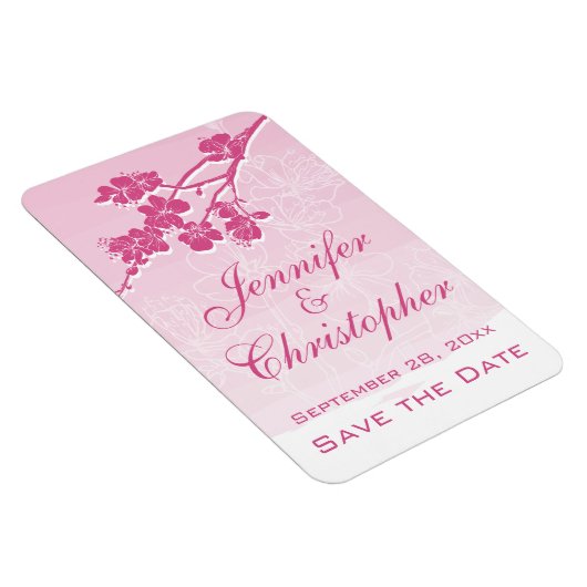 Wasserfarbe Ombre Rosa Frühlingssonne Save the Dat Magnet (Rechte Seite)