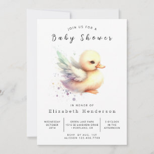Wasserfarbe Online Duck Baby Dusche Einladung