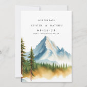 Wasserfarbe Online Mountain Save The Date (Vorderseite)