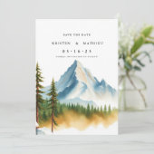 Wasserfarbe Online Mountain Save The Date (Stehend Vorderseite)