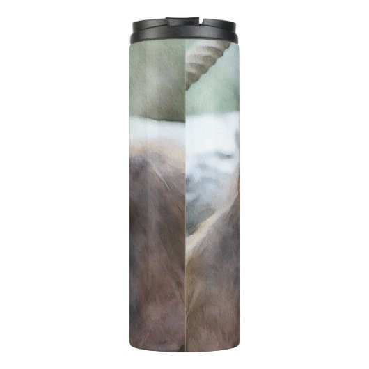 Wasserfarbe Orang Thermosbecher (Rückseite)