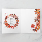 Wasserfarbe Orange Blumenkultur Karte (Innenseite)