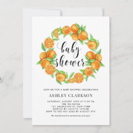 Wasserfarbe Orange Fruchtsäfte Sommerdusche Einladung