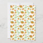 Wasserfarbe Orange Fruchtsäfte Sommerdusche Einladung (Rückseite)