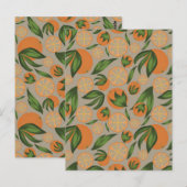 Wasserfarbe Orange Gray Frucht Muster Postkarte (Vorne/Hinten)
