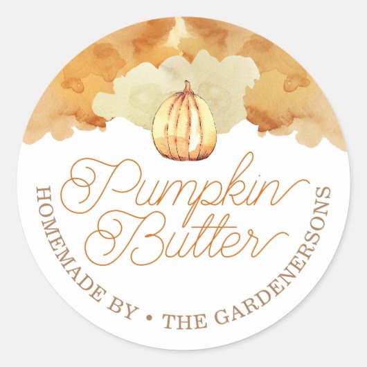 Wasserfarbe Orange Pumpkin Butter Sticker (Vorderseite)