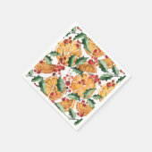 Wasserfarbe Orangefarbene Scheiben Muster Weihnach Serviette (Ecke)