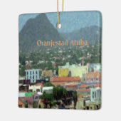 Wasserfarbe Oranjestad, Aruba Keramikornament (Links)