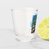 Wasserfarbe Oranjestad, Aruba Schnapsglas (Links)