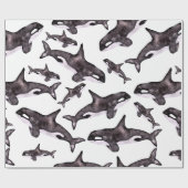 Wasserfarbe Orca Geschenkpapier (Flach)