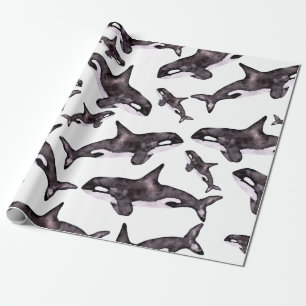 Wasserfarbe Orca Geschenkpapier