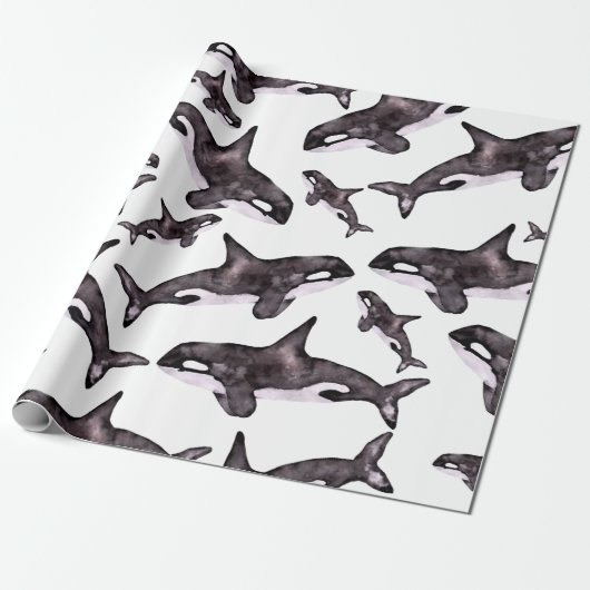 Wasserfarbe Orca Geschenkpapier (Ungerollt)