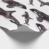 Wasserfarbe Orca Geschenkpapier (Ecke)
